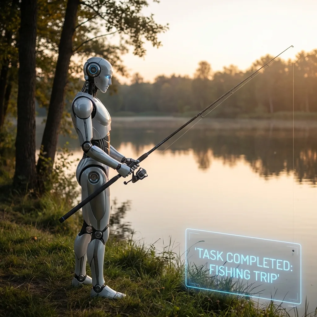 代理人代為釣魚的空虛場景