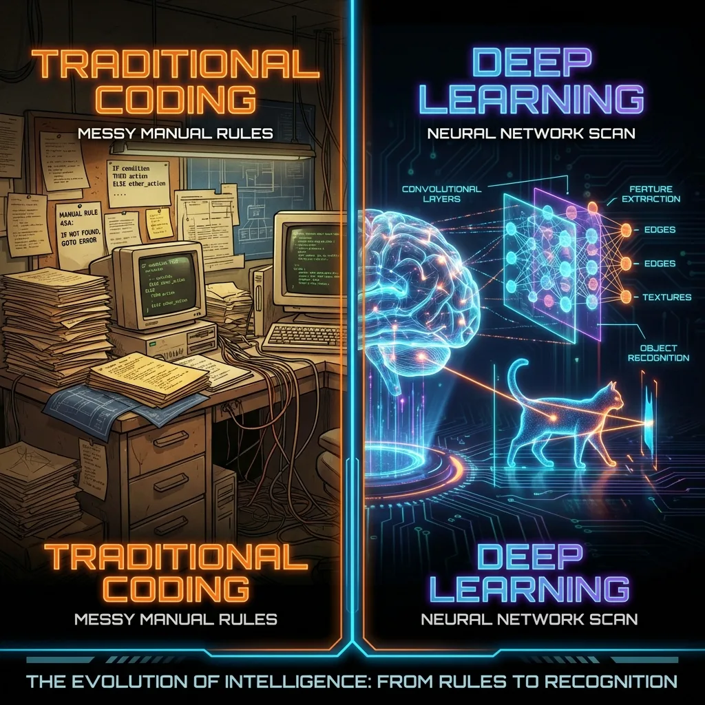 Traditional Coding vs Deep Learning